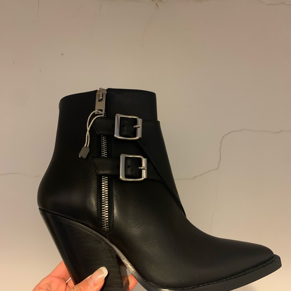 Brand new, never worn IRO brand black leather boots size 38 (US size 8).